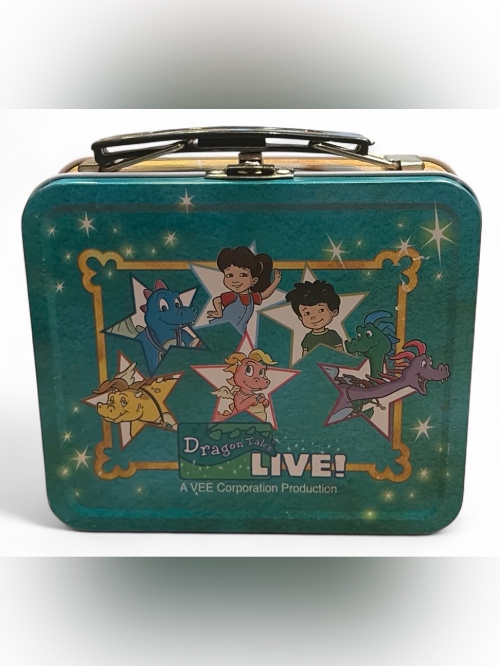 2002 Dragon Tales Live Metal Top Handle Mini Lunchbox Accessory Collectible
